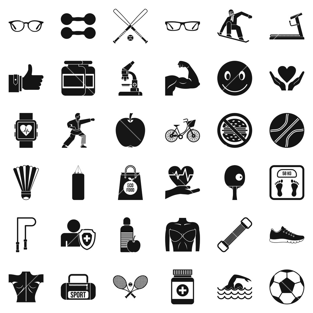1000x1000 Weight Icons Set Simple Style Of Weight Vector Icons For Web