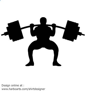 335x355 Vector Silhouette Of Weightlifter Lifting Up A Very Heavy Weight