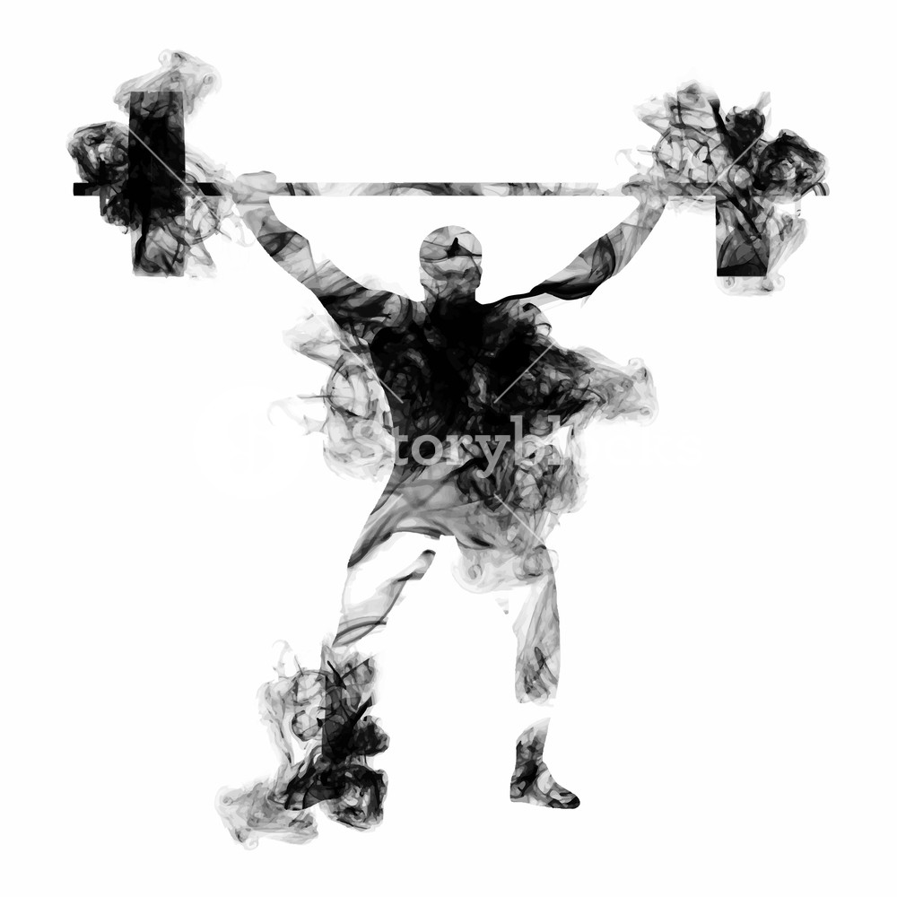 1000x1000 Weight Lifter Athlete Lifting Heavy Weight, Creative Vector