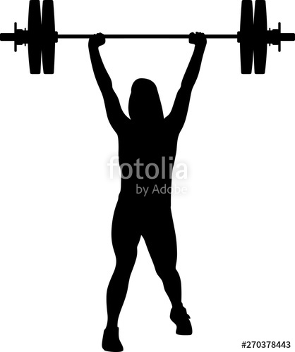 418x500 Weight Lifting Girl Silhouette Girl Raises Weights Vector Stock