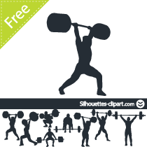 210x210 Weightlifter Vector Silhouette People Stencils Silhouette