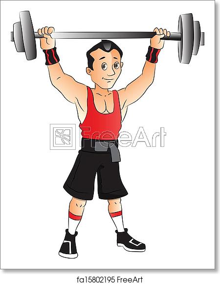 450x580 Free Art Print Of Vector Of Man Doing Weightlifting Vector