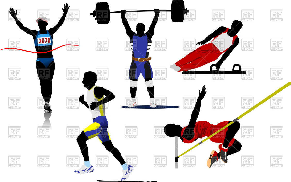 1200x749 Silhouettes Of Athletes, Gymnasts And Weightlifter Vector Image