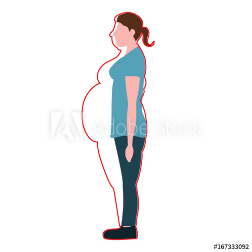 500x500 Vector Illustration Figures Of Thin Woman In A Thick Body Weight