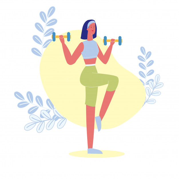626x626 Weight Loss, Sport Training Vector Illustration Vector Premium