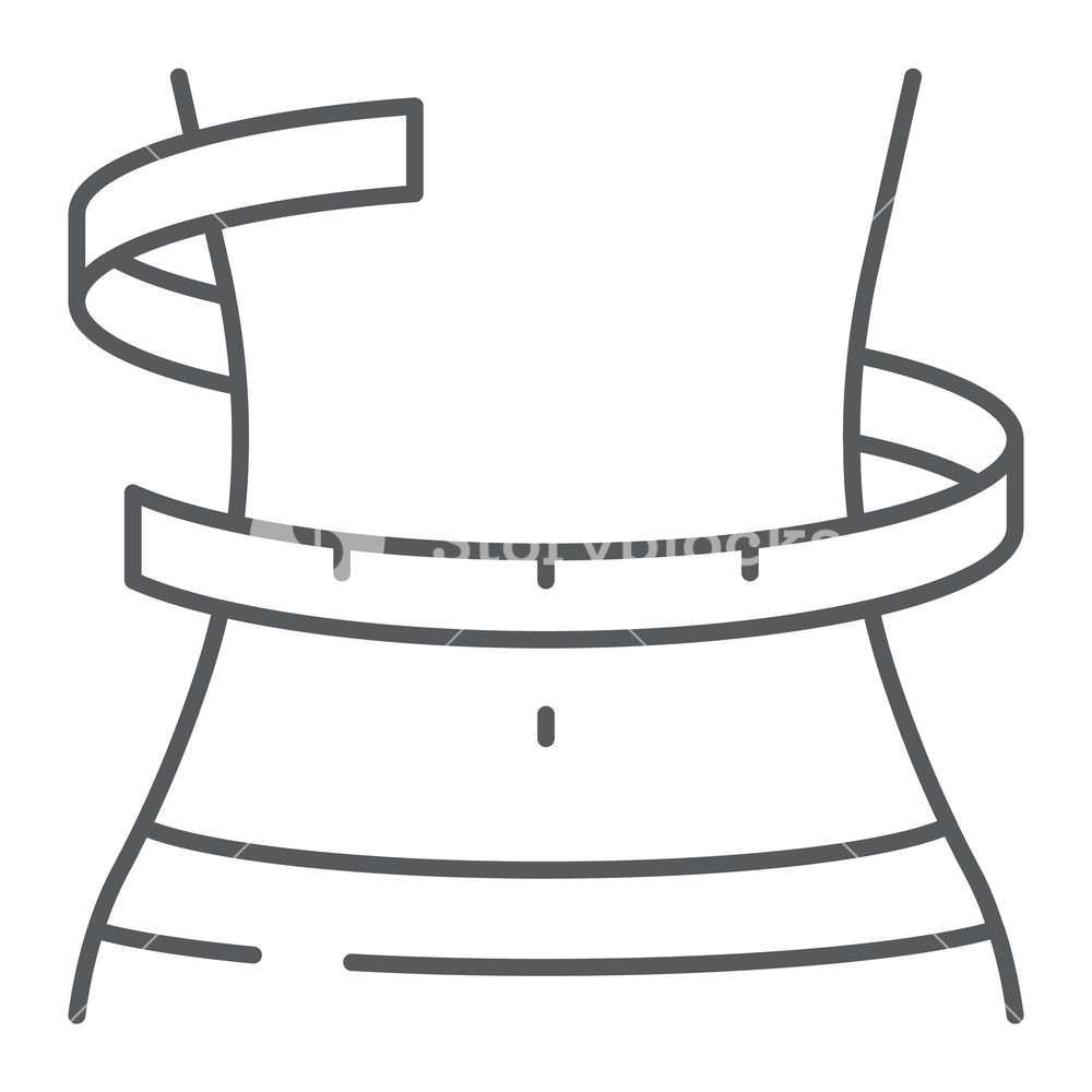 1000x1000 Weight Loss Thin Line Icon, Fitness And Body, Waistline Sign