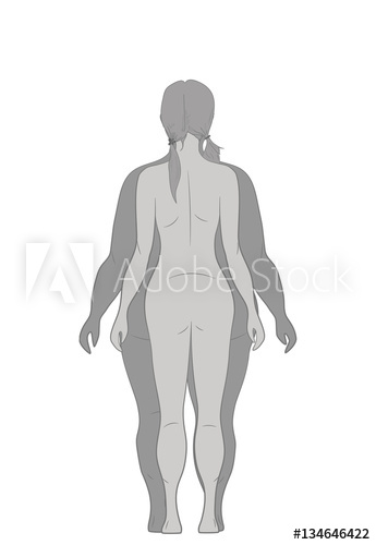 345x500 Silhouette Fat And Slim Woman, Before And After Weight Loss