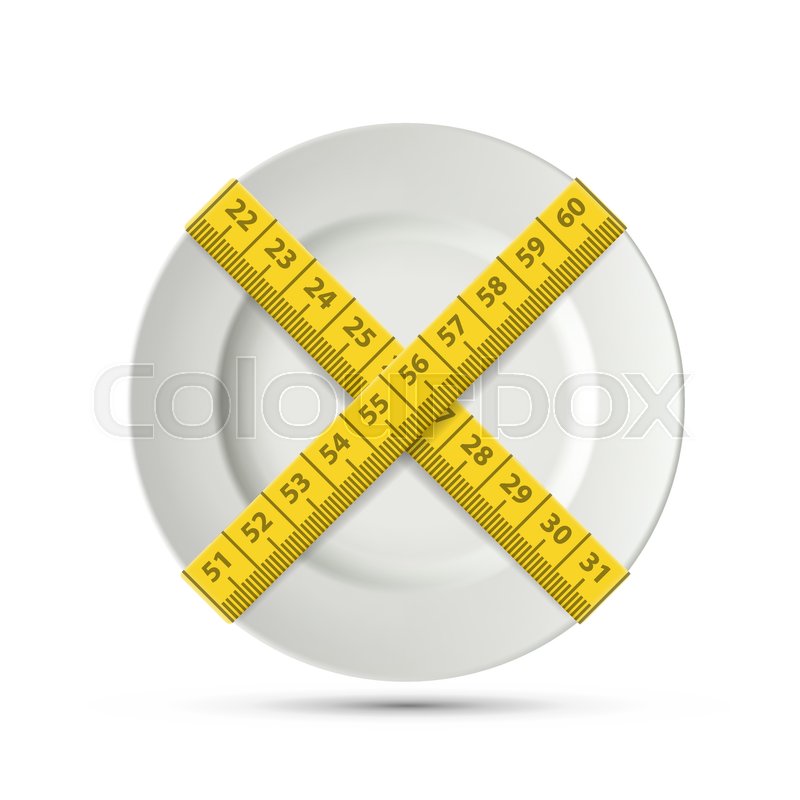 800x800 White Plate With A Tailor Tape Stock Vector Colourbox