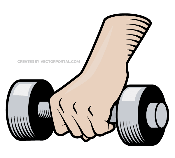 600x540 Hand Holding A Weight Vector Image