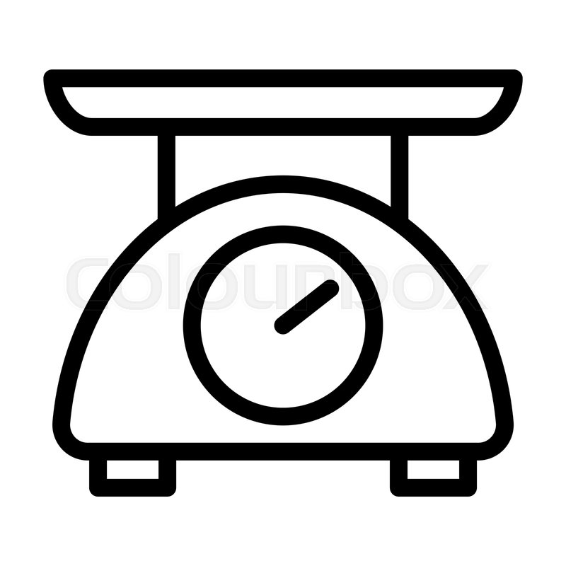 800x800 Kitchen Scale Line Icon Weight Vector Stock Vector Colourbox