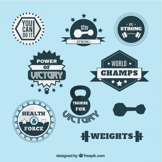626x626 Vintage Weight Lifting Badges Vector Free Download