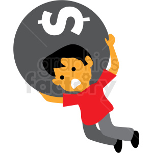 300x300 Debt Weight Cartoon Vector Clipart Royalty Free Gif, Png
