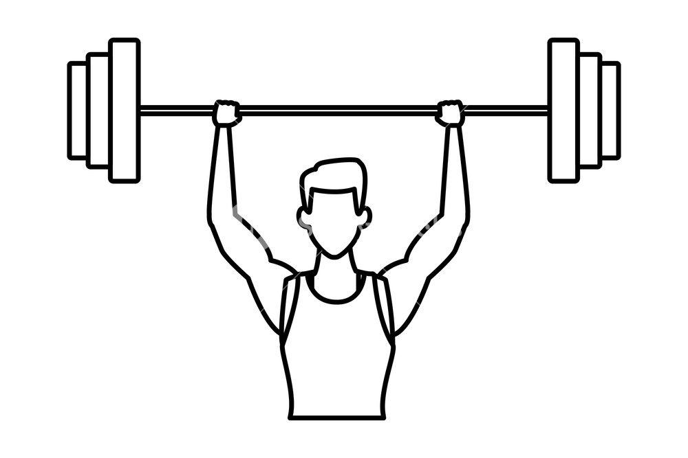 1000x667 Man Working Out Avatar Portrait Weight Vector Illustration Graphic