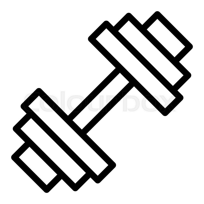 800x800 Dumbbell For Gym Line Icon Weight Stock Vector Colourbox