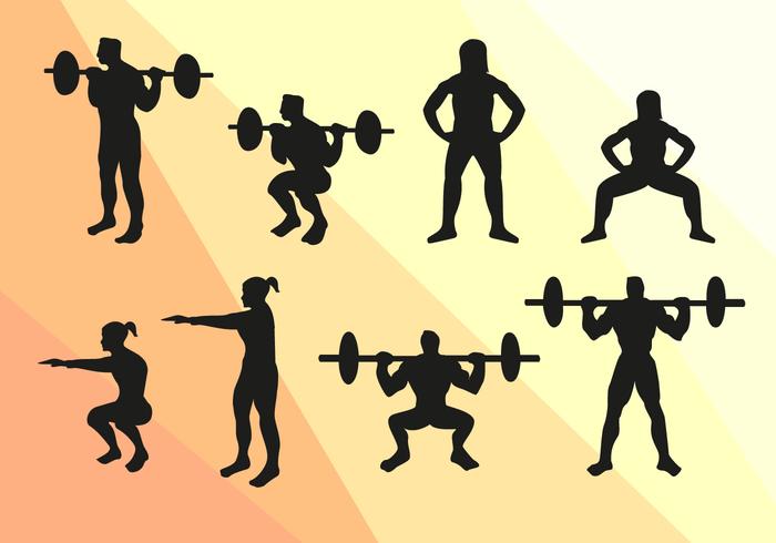 700x490 Squat Sport Silhouettes Vector