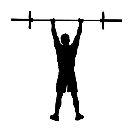450x447 Weightlifter In Gym Vector Silhouette Illustration Isolated