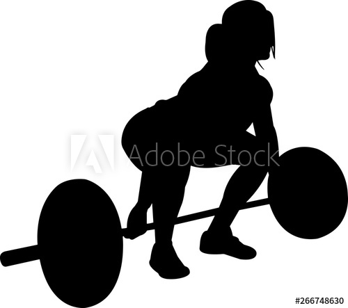 500x443 Weightlifting Women Isolated Vector Silhouette