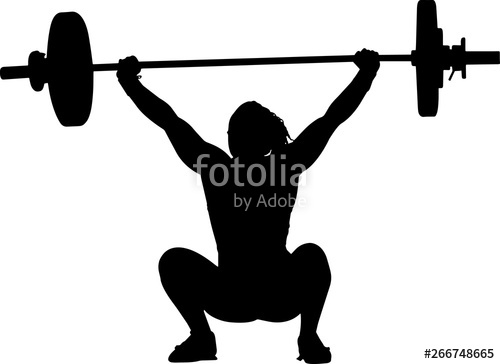 500x364 Weightlifting Women Isolated Vector Silhouette Stock Image