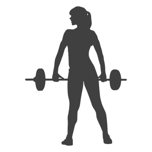512x512 Woman Holding Barbell Silhouette