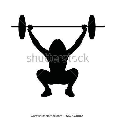 450x470 Female Weightlifter Silhouette