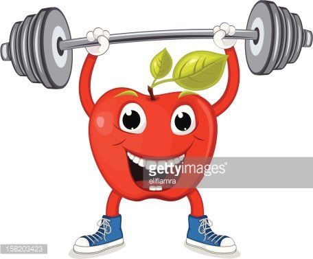Apple Weightlifting Vector Illustration Premium Clipart 456x377 Apple Weightlifting Vector Illustration Premium Clipart