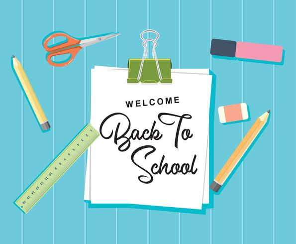 595x490 Welcome Back To School Concept Background Vector Flat Design