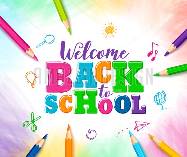 623x524 Welcome Back To School Vector Design With Colorful Text