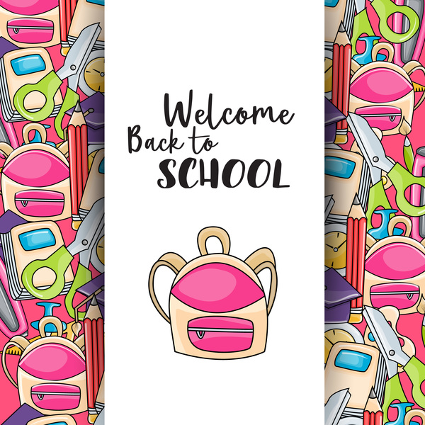 600x600 Welcome Back To School Background Vector Free Download