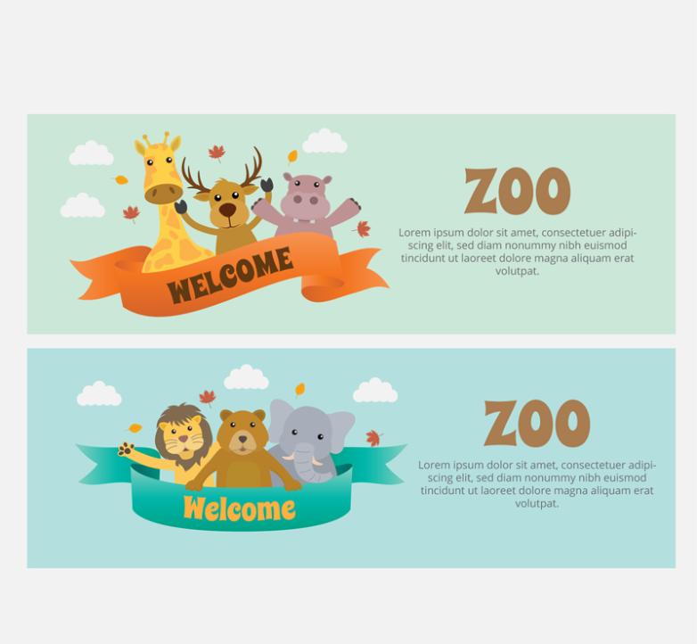 Two Lovely Zoo Welcome Banner Vector Free Vector Graphic Download 782x722 Two Lovely Zoo Welcome Banner Vector Free Vector Graphic Download