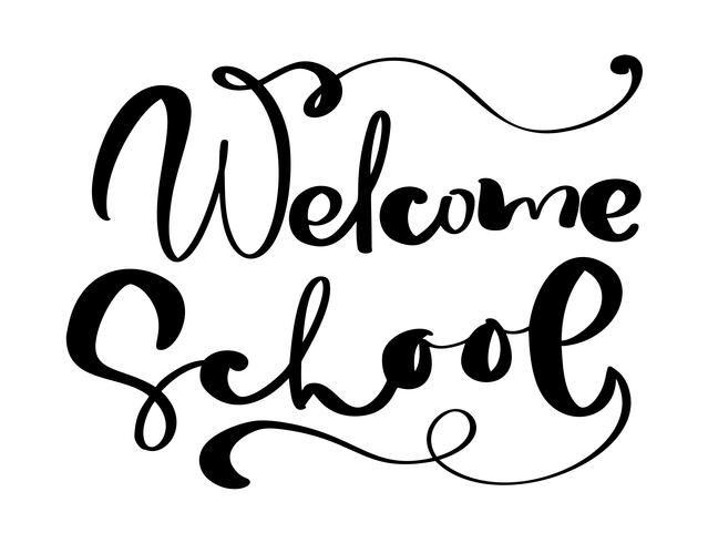 639x490 Welcome School Hand Dranw Vector Brush Calligraphy Lettering Text