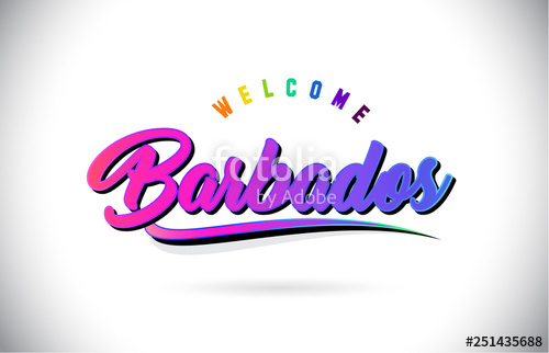 500x322 Barbados Welcome To Word Text With Creative Purple Pink