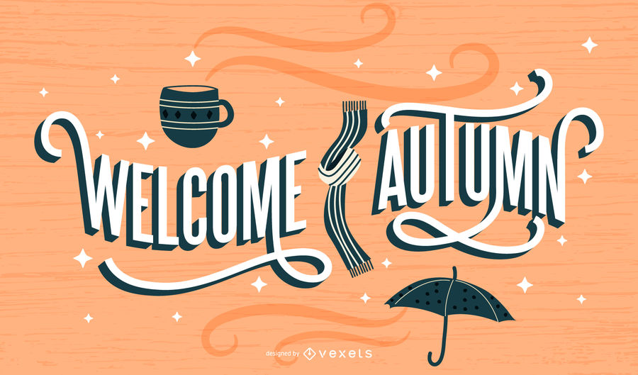 900x529 Welcome Autumn Retro Lettering Design