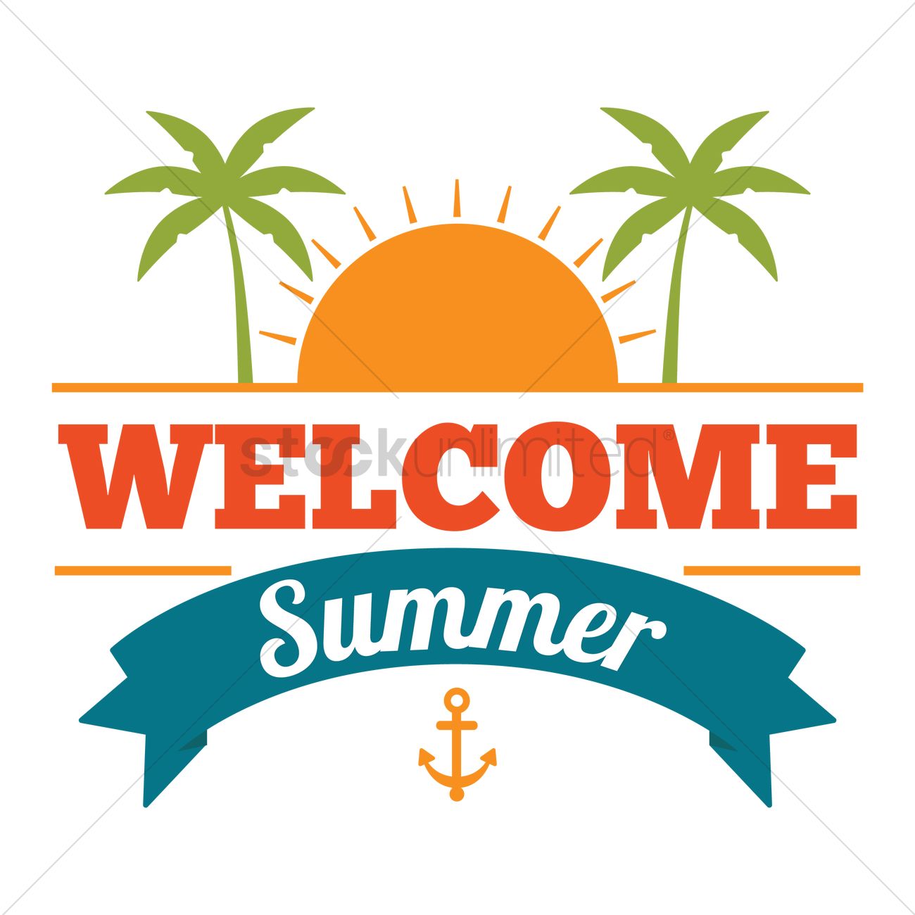 1300x1300 Welcome Summer Design Vector Image