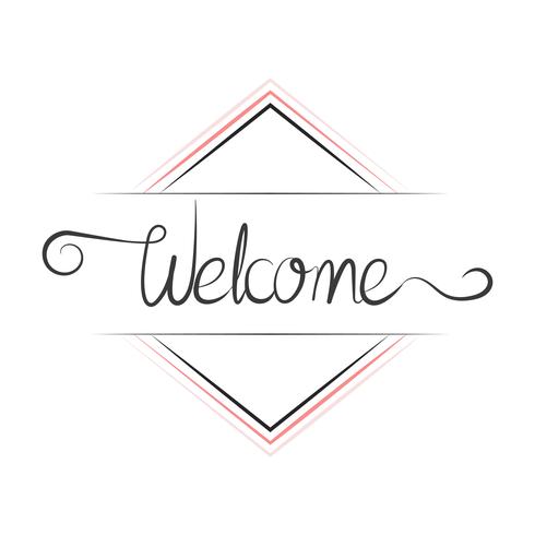 490x490 Welcome Typography Badge Design Vector