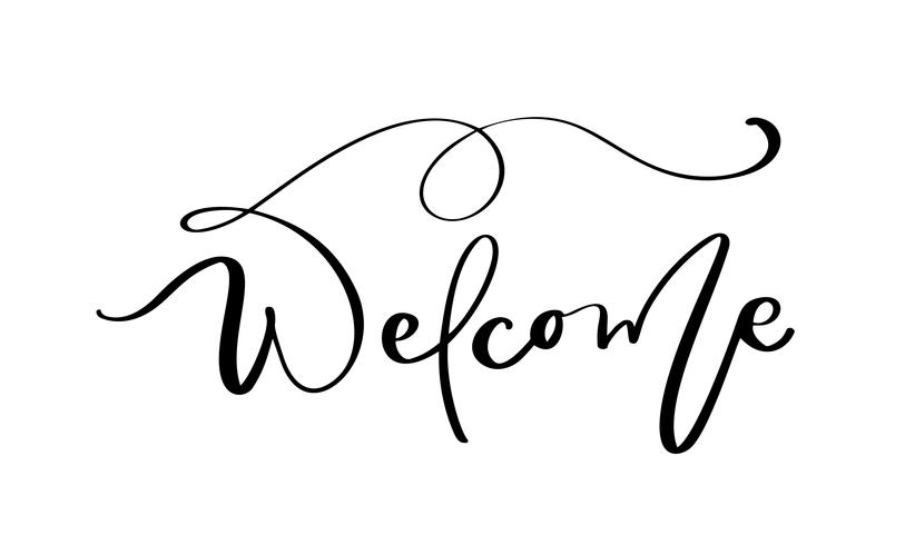 813x490 Welcome Vector Lettering Text On White Background Handwritten