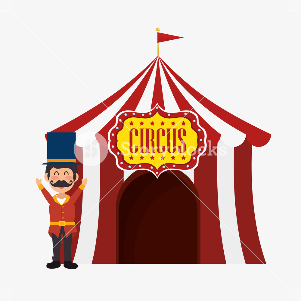 1000x1000 Welcome Host Tent Circus Design Vector Illustration Royalty