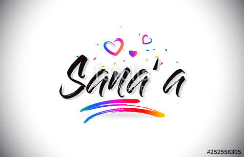 500x322 Sana'a Welcome To Word Text With Love Hearts And Creative