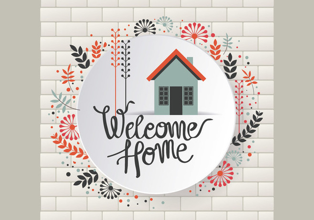 632x443 Floral Welcome Home Sign Vector Free Vector Download Cannypic