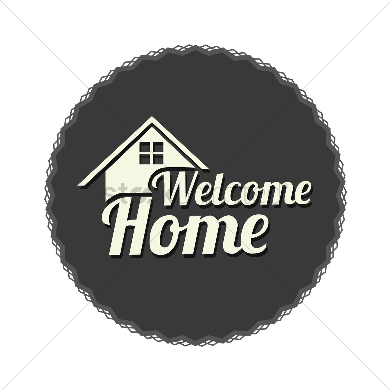 1300x1300 Welcome Home Label Vector Image