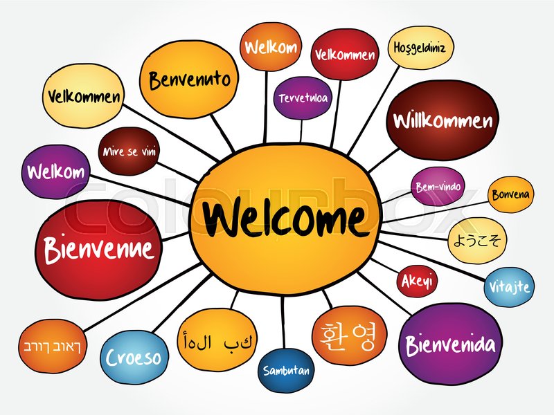 800x600 Welcome In Different Languages Mind Stock Vector Colourbox