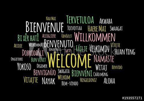500x353 Welcome In Different Languages Wordcloud Vector On Black