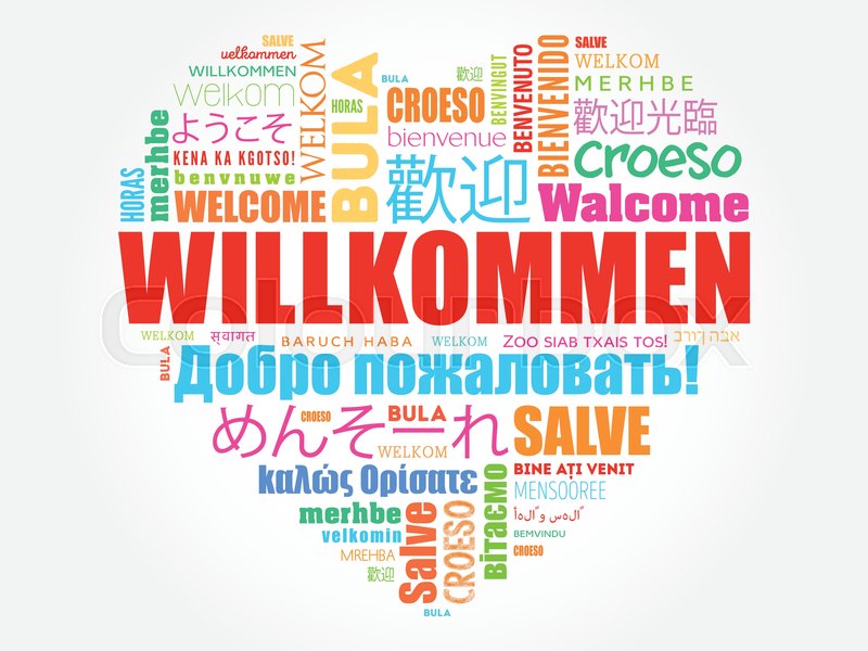 800x600 Willkommen, Welcome In German Word Stock Vector Colourbox