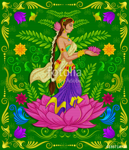 Indian Girl Welcoming With Indian Style Background And Floral 429x500 Indian Girl Welcoming With Indian Style Background And Floral