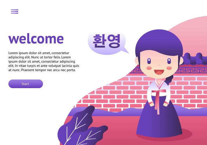 Lady In Hanbok Cartoon Vector Stock Images 700x490 Lady In Hanbok Cartoon Vector Stock Images