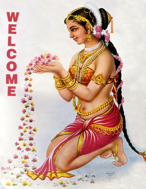 Welcome Lady With Flowers Clipart 500x645 Welcome Lady With Flowers Clipart