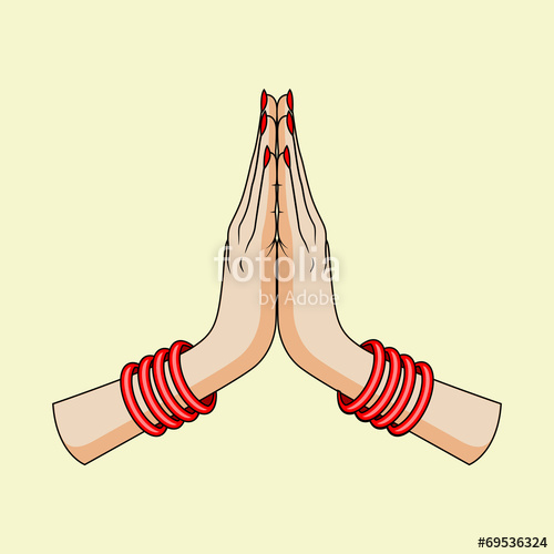 Welcome Gesture Of Hands Of Indian Woman Stock Image And Royalty 500x500 Welcome Gesture Of Hands Of Indian Woman Stock Image And Royalty