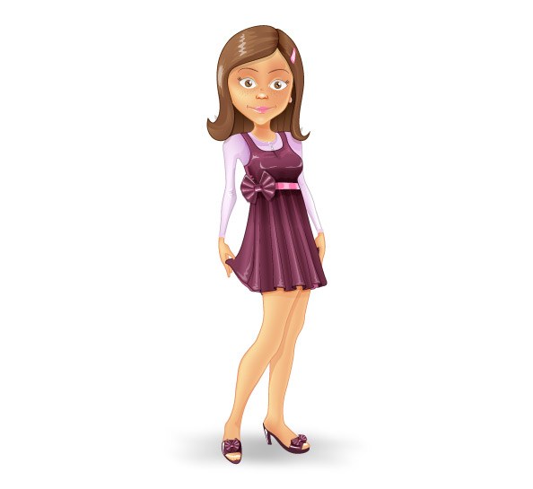 Young Girl Vector Character 594x545 Young Girl Vector Character