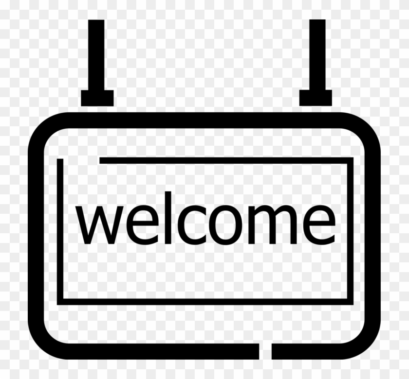 840x780 Vector Illustration Of Illuminated Welcome Sign, Hd Png Download