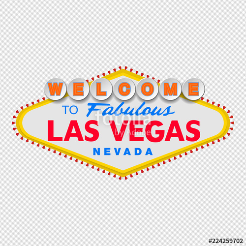 500x500 Classic Retro Welcome To Las Vegas Sign Simple Modern Flat Vector