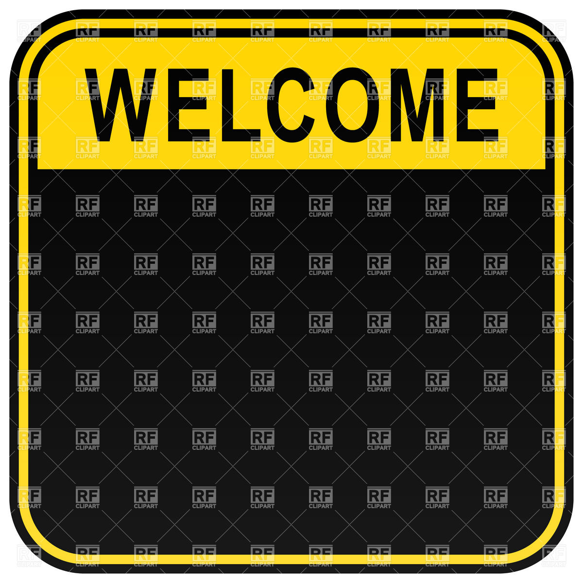 1200x1200 Black Square Road Sign With Inscription Welcome Vector Image